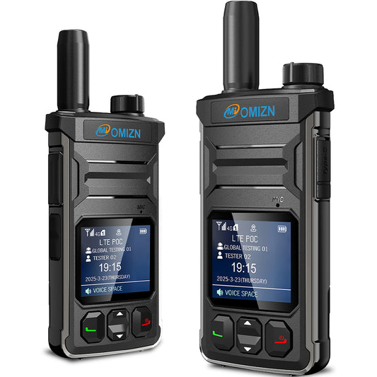 Walkie-talkie OMIZN T6 4G PoC con tarjeta SIM; alcance ilimitado y cobertura celular en todo el mundo.