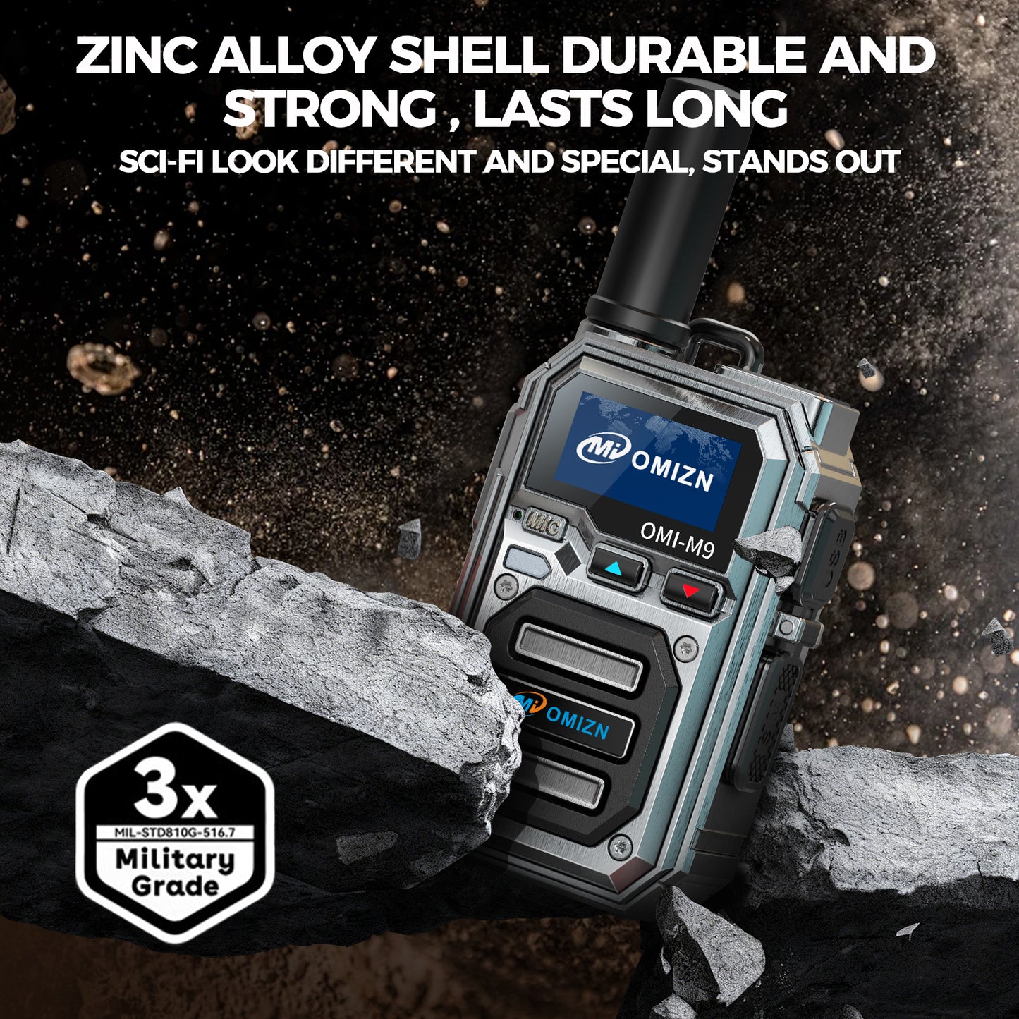 OMIZN M9 4G LTE Global Walkie Talkies – Long-Range Nationwide Communication, 5000+ km Coverage, No Monthly Fees