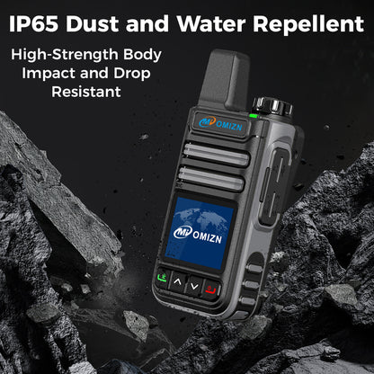 OMIZN G3 4G LTE Dual SIM Walkie Talkie, Unlimited Range, Lifetime Free, IP65, AES256 Encryption, Noise Reduction